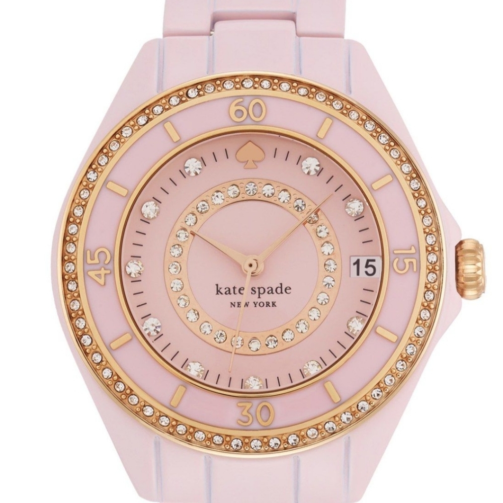 Kate Spade seaport grande pastel pink watch